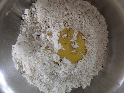 Adding salted butter to the flours for soft chakli texture