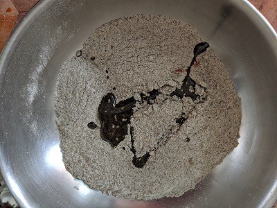 Add Olive Oil to the flour and spices