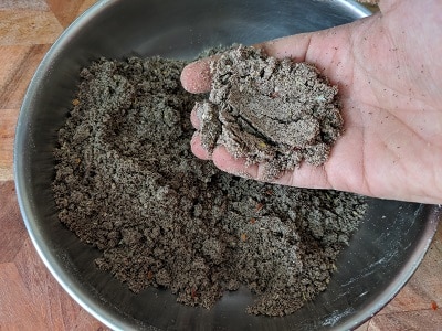 Crumb coat the flour with the oil
