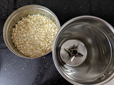 Grinding the soaked ingredients