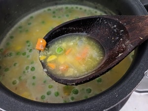 Checking if vegetables are cooked