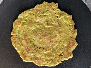 Cook the chilla on both sides