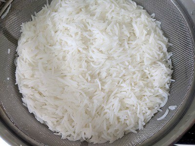 Drain the Basmati Rice and cool completely