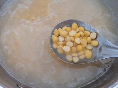 Cooking the chana dal on the stove top