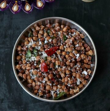 Kondakadalai Sundal or Kala Chana Sundal Recipe for Navaratri
