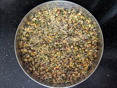All the lentils, quinoa to be washed well under running tap water to remove impurities