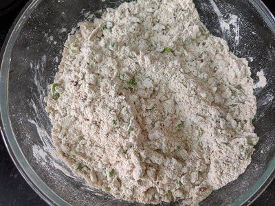 Wheat flour and ingredients for spring onion paratha