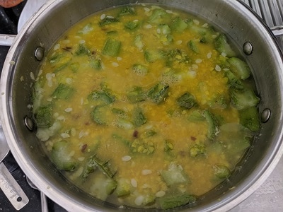 Lentils mixed with peerkangai