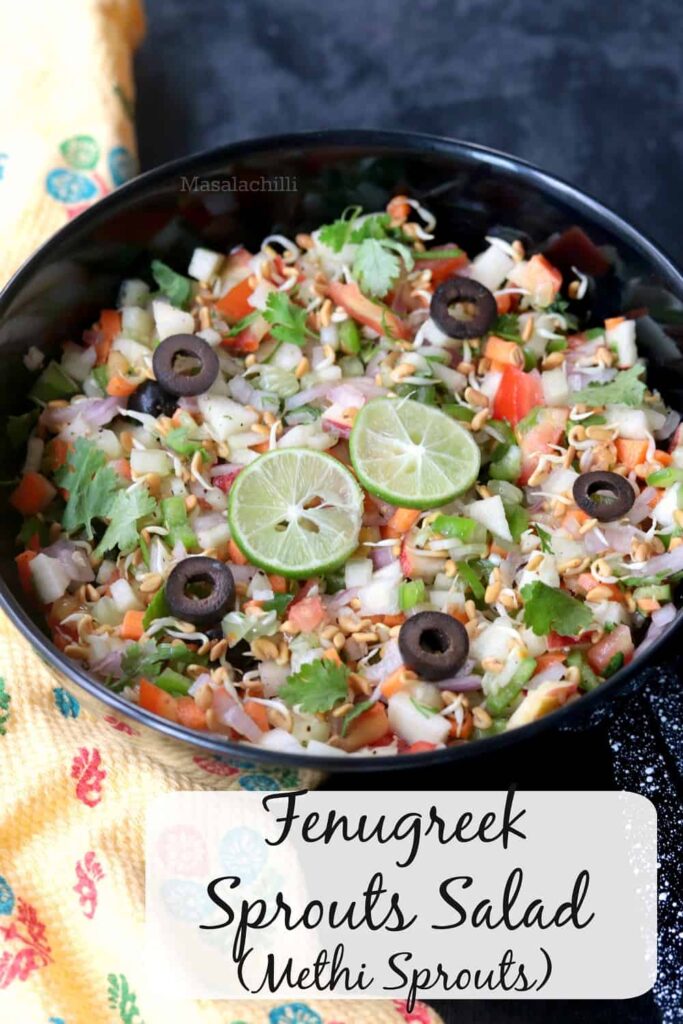 Methi Sprouts Salad Recipe | No Oil Fenugreek Sprouts Salad