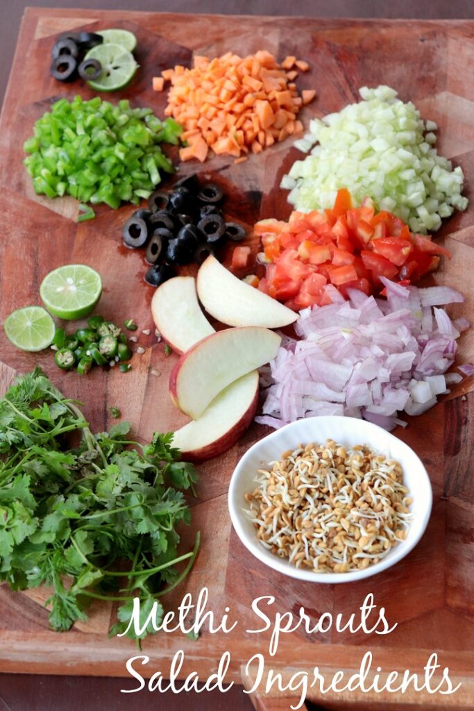 Ingredients for Methi Sprouts salad