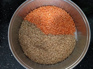 Ingredients for palak khichdi