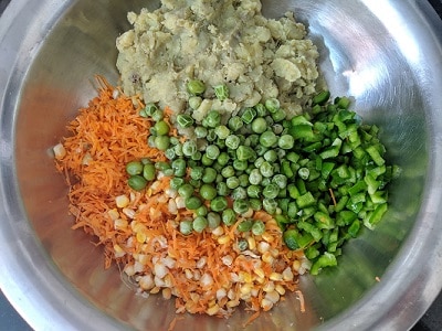 Vegetables - Sweet potato, carrot, corn, peas, peppers
