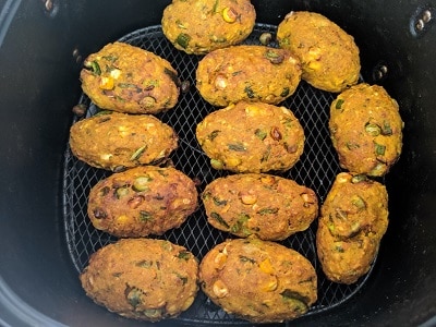 hot vegetable cutlets air-fried and ready to serve
