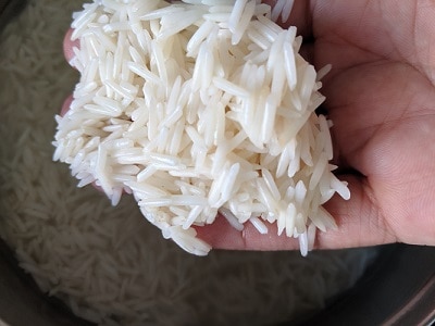 soaked basmati rice for peas pulao