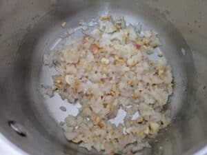 sauteed onion and garlic for broccoli soup