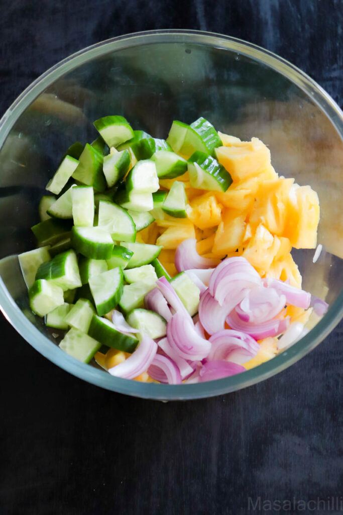 Ingredients for Pineapple Cucumber Salad