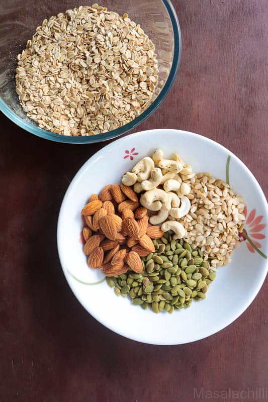 Ingredients for Homemade Granola