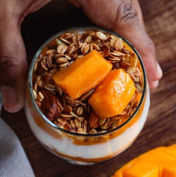 mango parfait with yogurt and granola