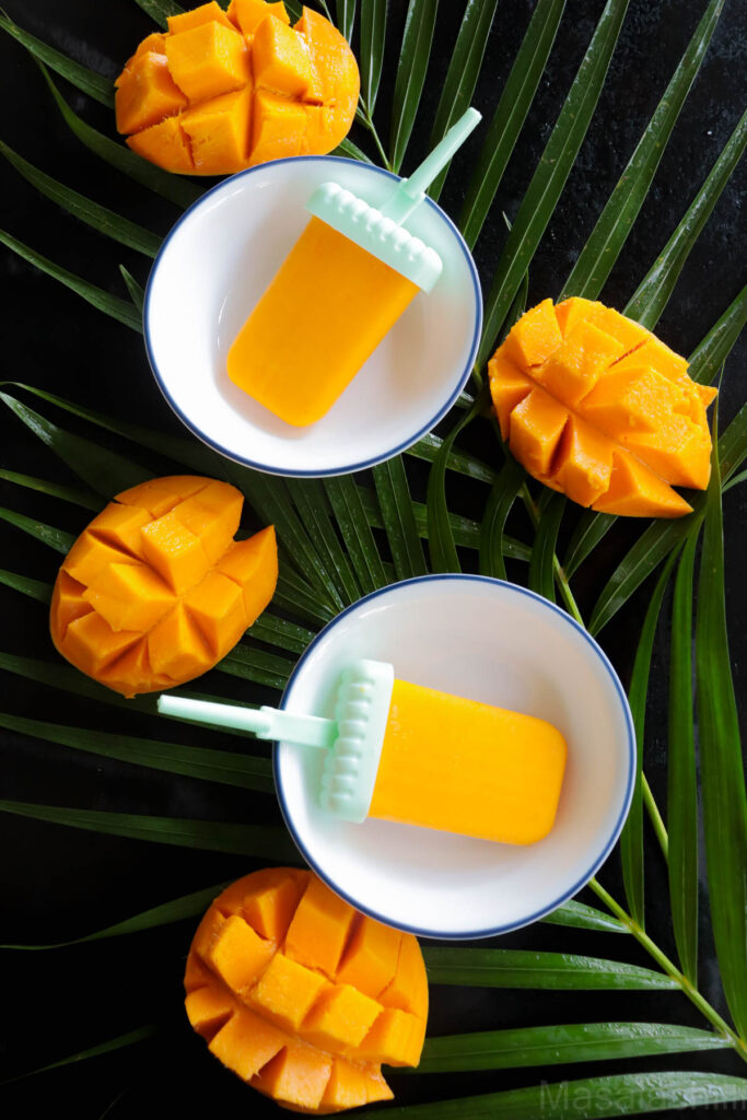 Mango Popsicles with Yogurt