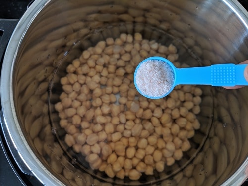 salt or seasoning added to chickpeas