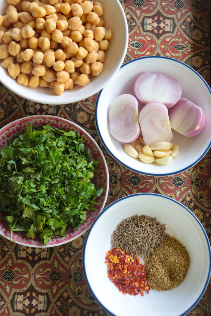 Ingredients for Chickpea Falafel