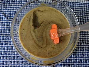 Adding milk to the wet ingredients