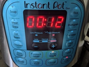 Pressure cooking settings in Instant Pot for Chana Dal
