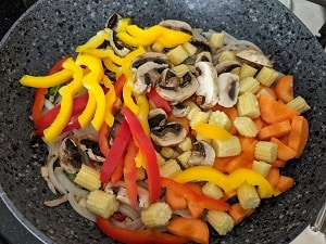 Vegetables added for the soup