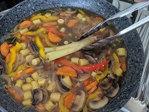 Galangal added to the soup