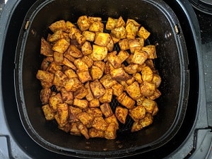 Sweet potato cubes are ready to serve