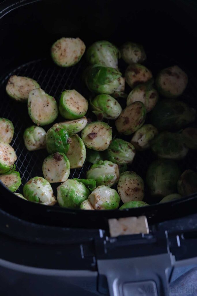 Cooking the Brussels sprouts in air fryer