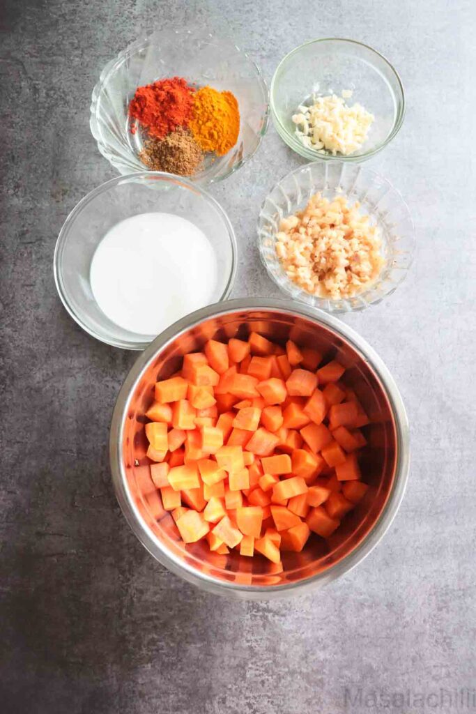 Ingredients for Vegan Carrot Ginger Soup