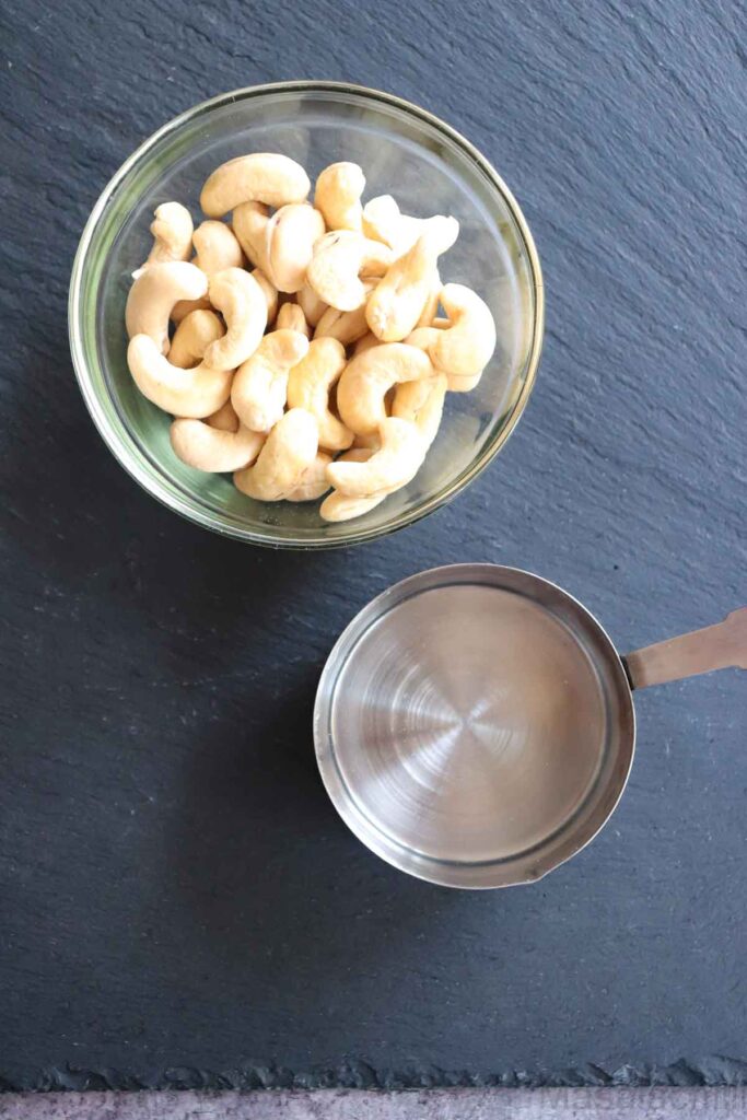 Ingredients for Cashew Nut Cream Recipe