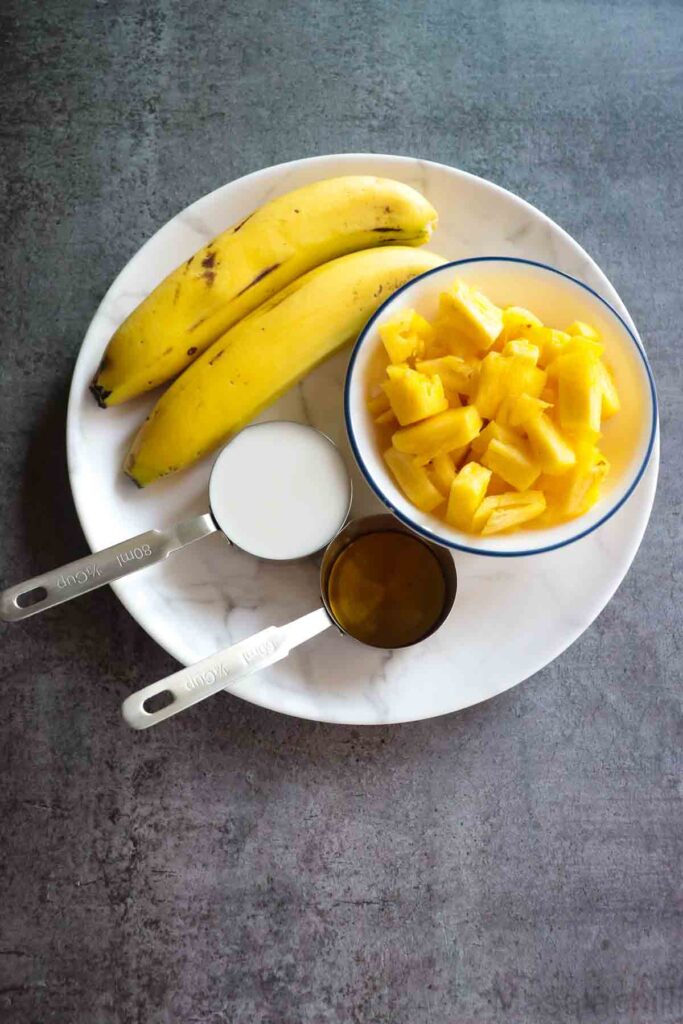 Ingredients for making Pina Colada Smoothie