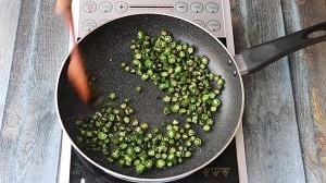 sautéing the okra