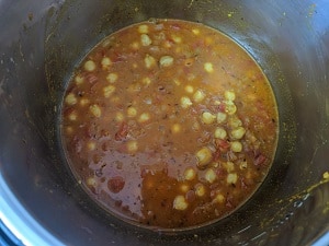 water added for cooking the curry in instant pot