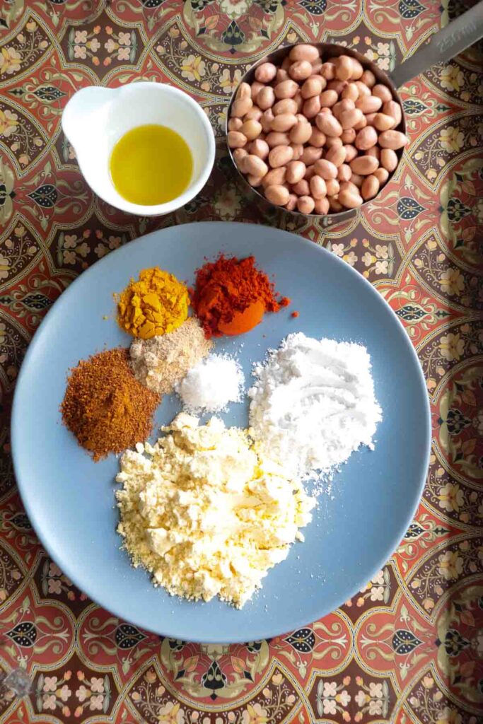 Ingredients for masala peanuts in air fryer