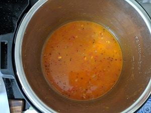 Adding water to instant pot for cooking yellow lentils