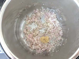sautéing onions with ginger garlic paste