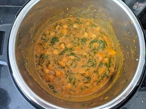 Butternut squash chickpea curry ready in instant pot