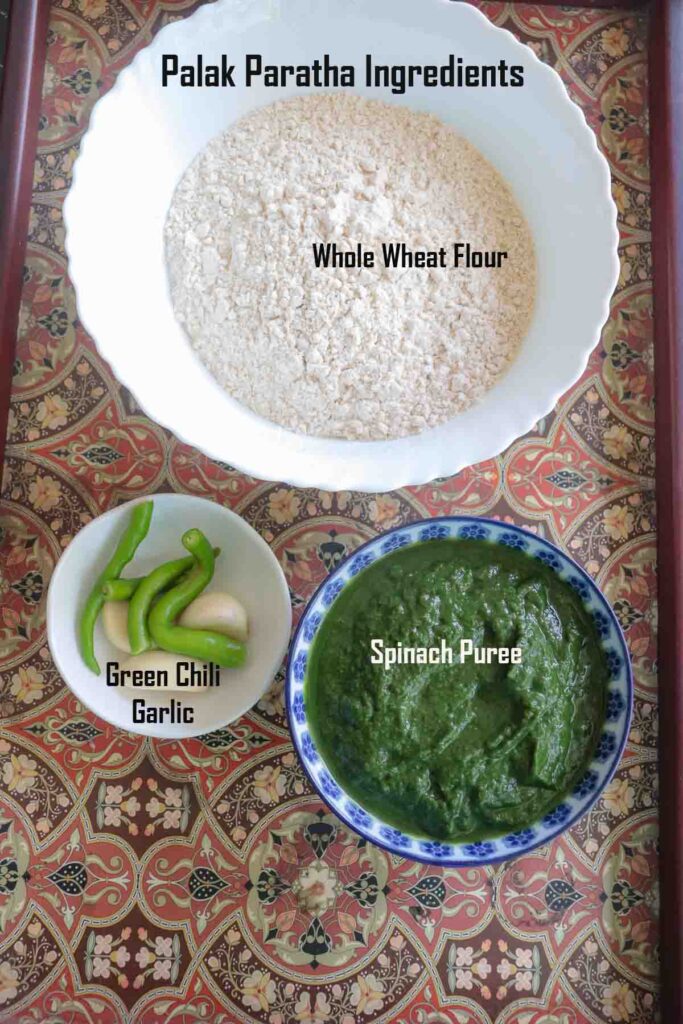 Ingredients to make Palak paratha